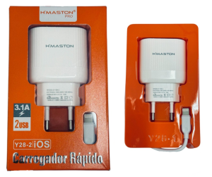Carregador completo para iPhone com duas entradas USB 3.1A
