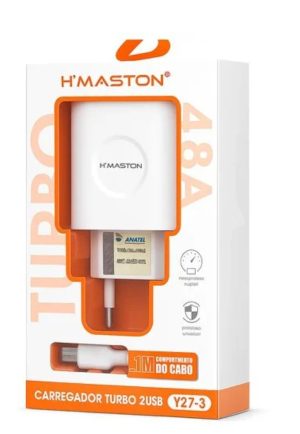 Carregador completo para modelo V8 com duas entradas USB 4.8A